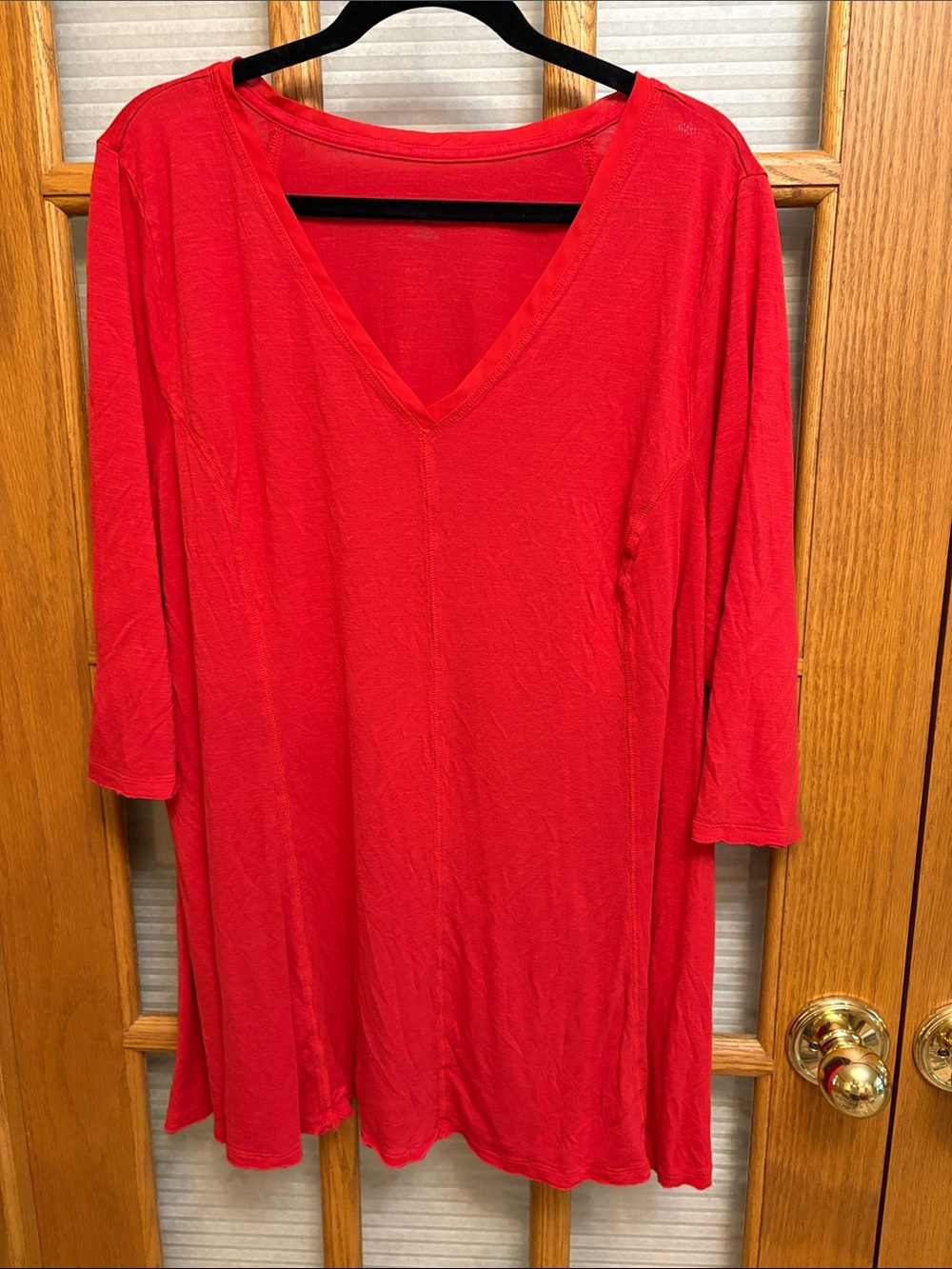 EUC Lane Bryant Red V‑Neck Tunic Top